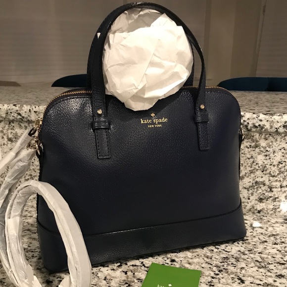 ✨SOLD!✨SALE!✨Kate Spade NWT! RARE Navy Leather Dome Bag - Picture 2 of 7